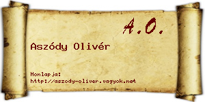 Aszódy Olivér névjegykártya