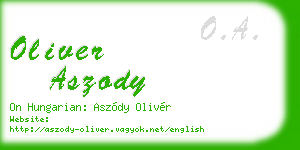 oliver aszody business card